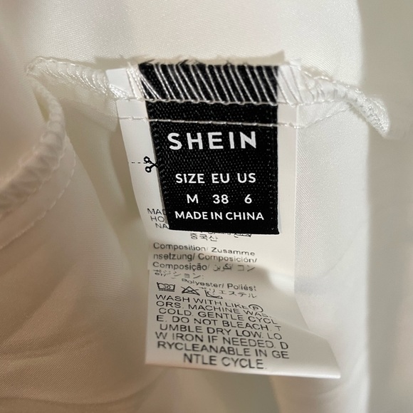 SHEIN White Dress Swim Cover Up Lace Racerback Thin Lightweight Summer ☀️ Sz Med - Picture 2 of 8